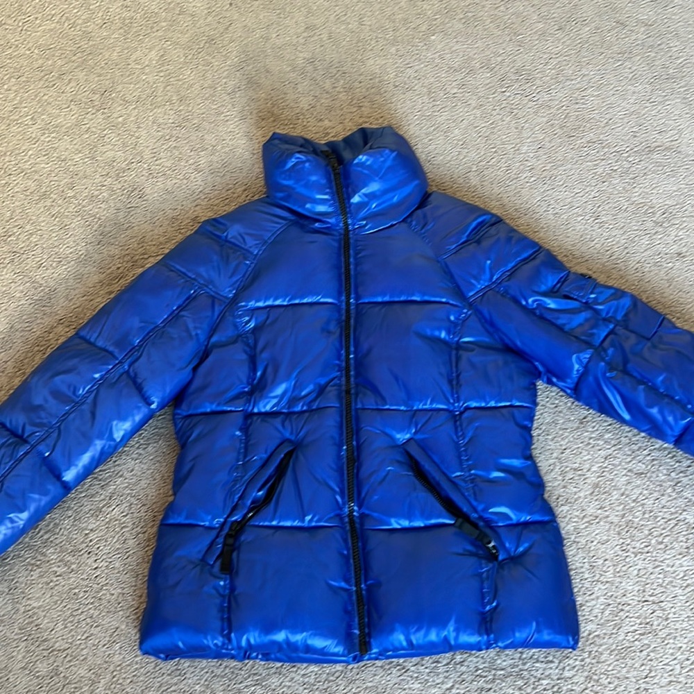 Souluxe Metallic Blue Puffer Jacket